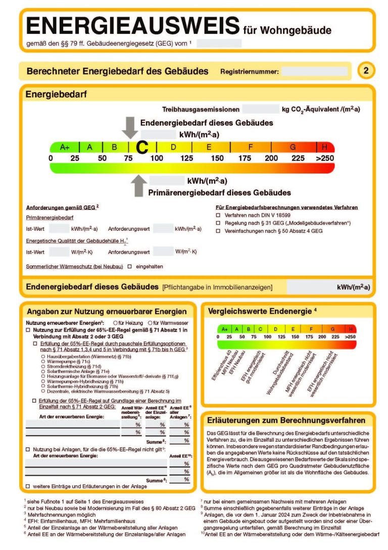 Energiebedarfsausweis Seite 2